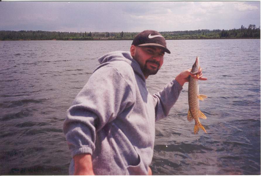 Relaxing with the small fish I caught